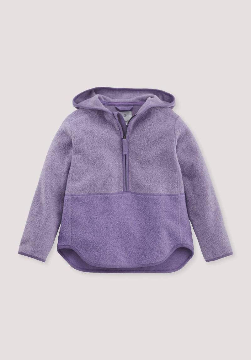 hessnatur Kinder Fleece Troyer Regular BETTER RECYCLING aus Bio-Baumwolle - lila Grösse146/152 von hessnatur