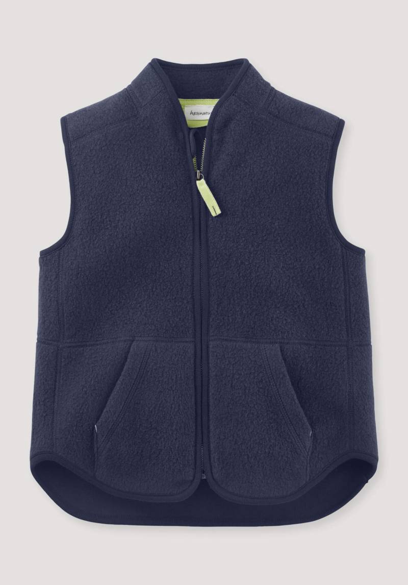 hessnatur Kinder Fleece Weste Regular aus Bio-Baumwolle - blau Grösse122/128 von hessnatur