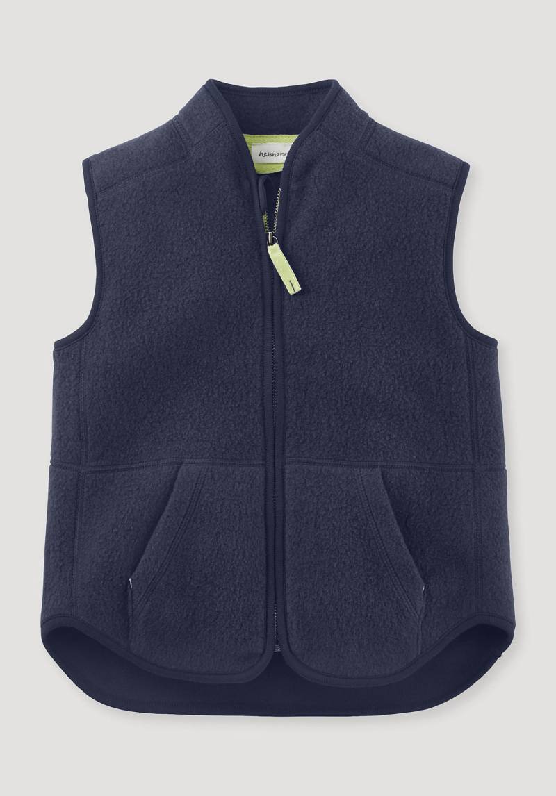 hessnatur Kinder Fleece Weste Regular aus Bio-Baumwolle - blau Grösse146/152 von hessnatur