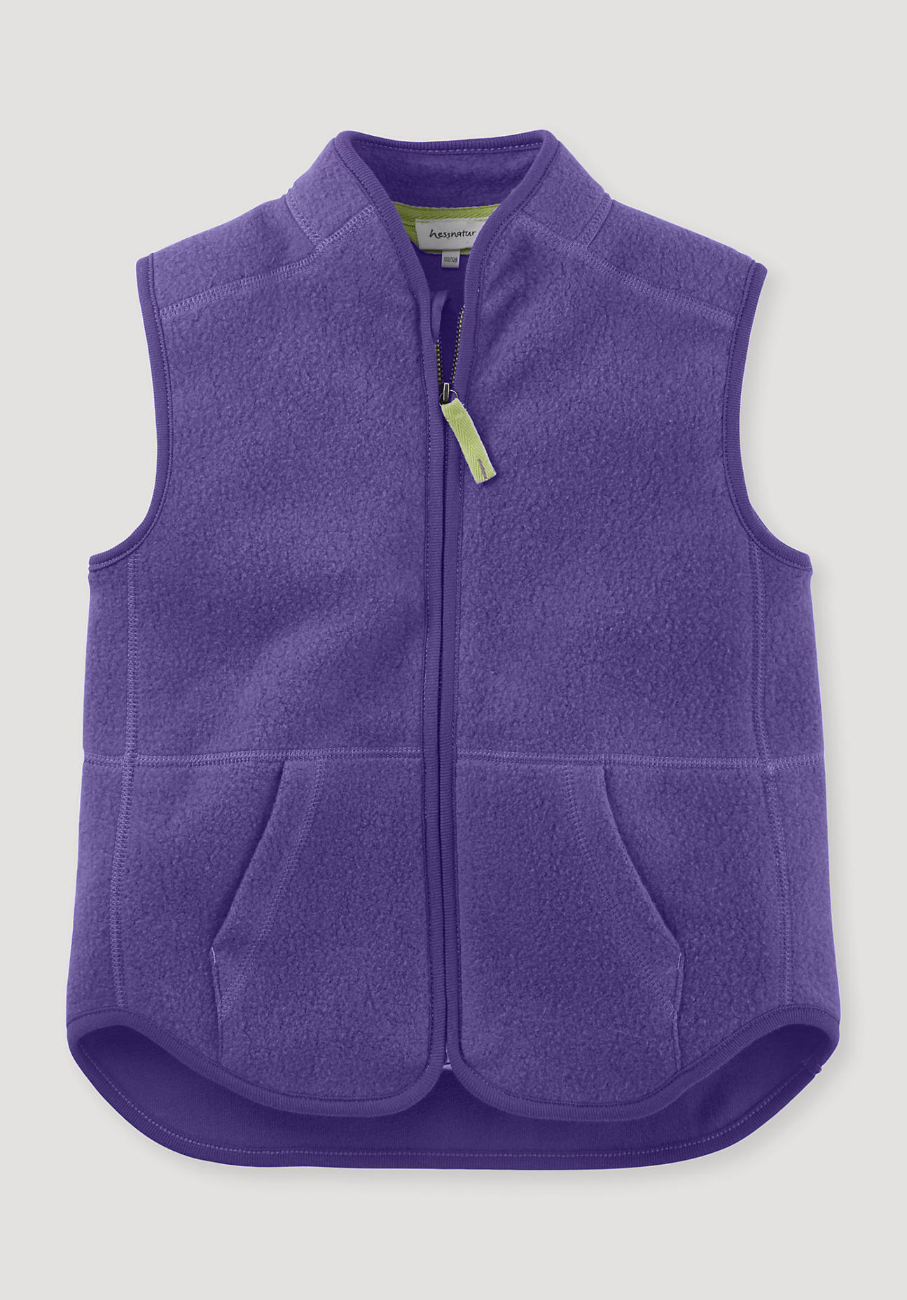 hessnatur Kinder Fleece Weste Regular aus Bio-Baumwolle - lila Grösse158/164 von hessnatur