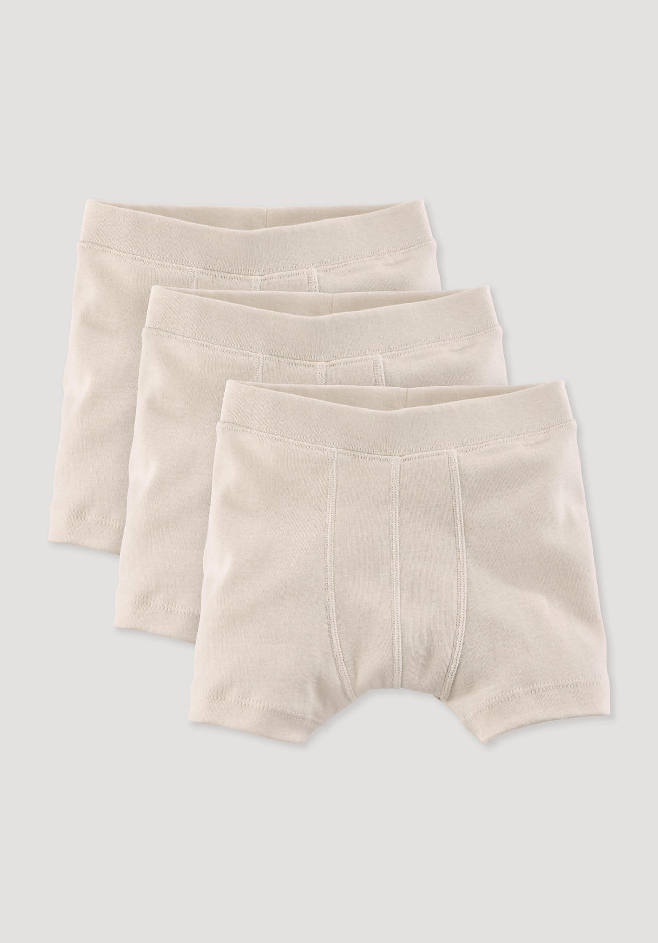 hessnatur Kinder Jungen Pants Slim 3er Pack aus Bio-Baumwolle - naturfarben Grösse134/140 von hessnatur