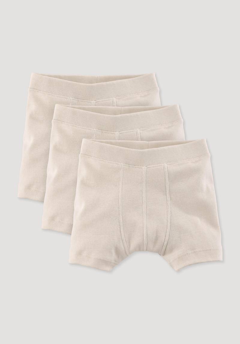 hessnatur Kinder Jungen Pants Slim 3er Pack aus Bio-Baumwolle - naturfarben Grösse134/140 von hessnatur