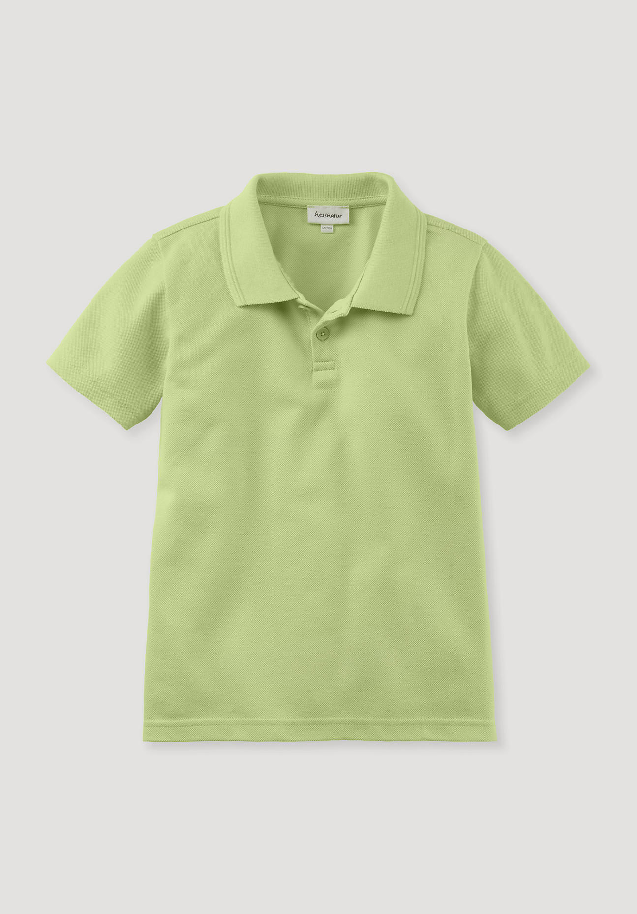 hessnatur Kinder Polo Regular aus Bio-Baumwolle - grün Grösse98/104 von hessnatur