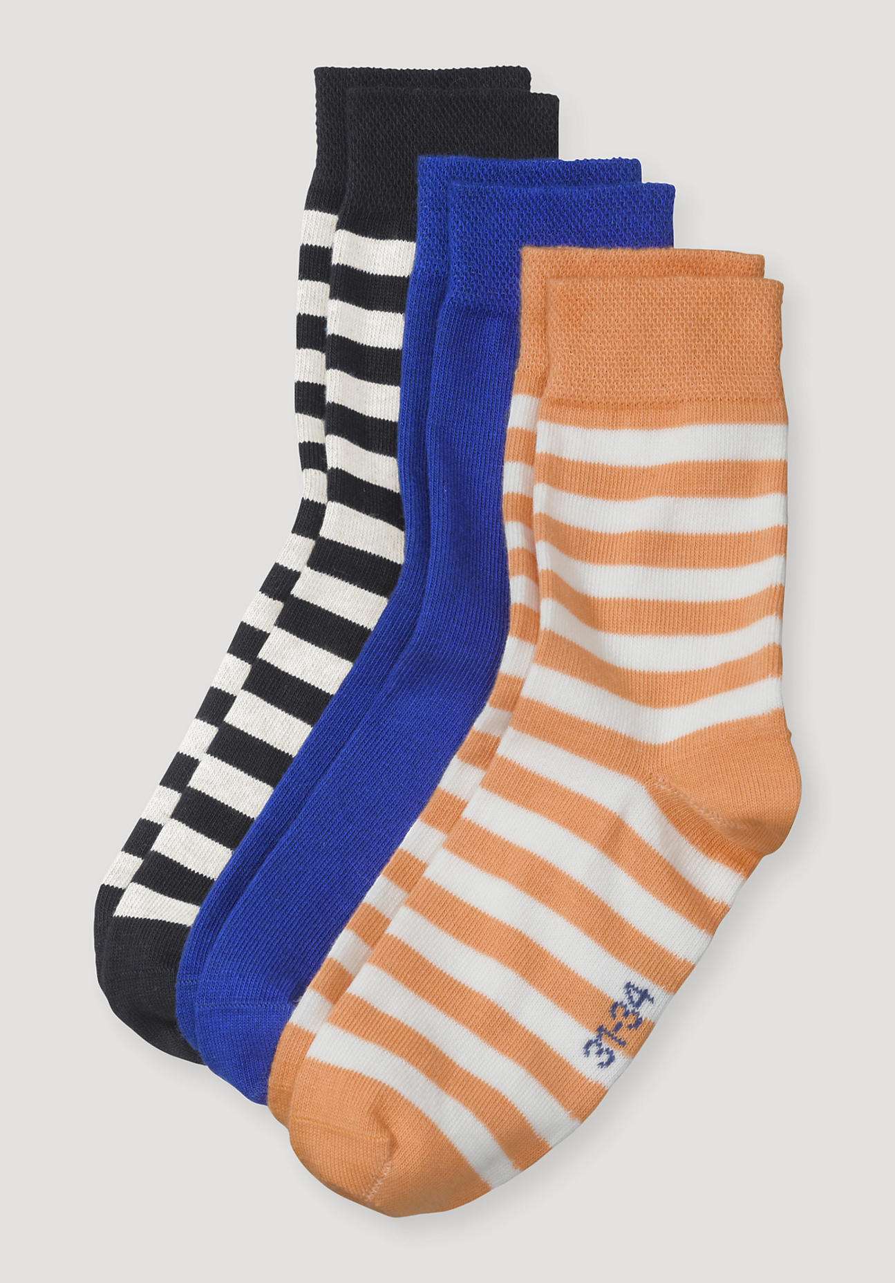 hessnatur Kinder Socken im 3er- Pack aus Bio-Baumwolle - orange Grösse27-30 von hessnatur