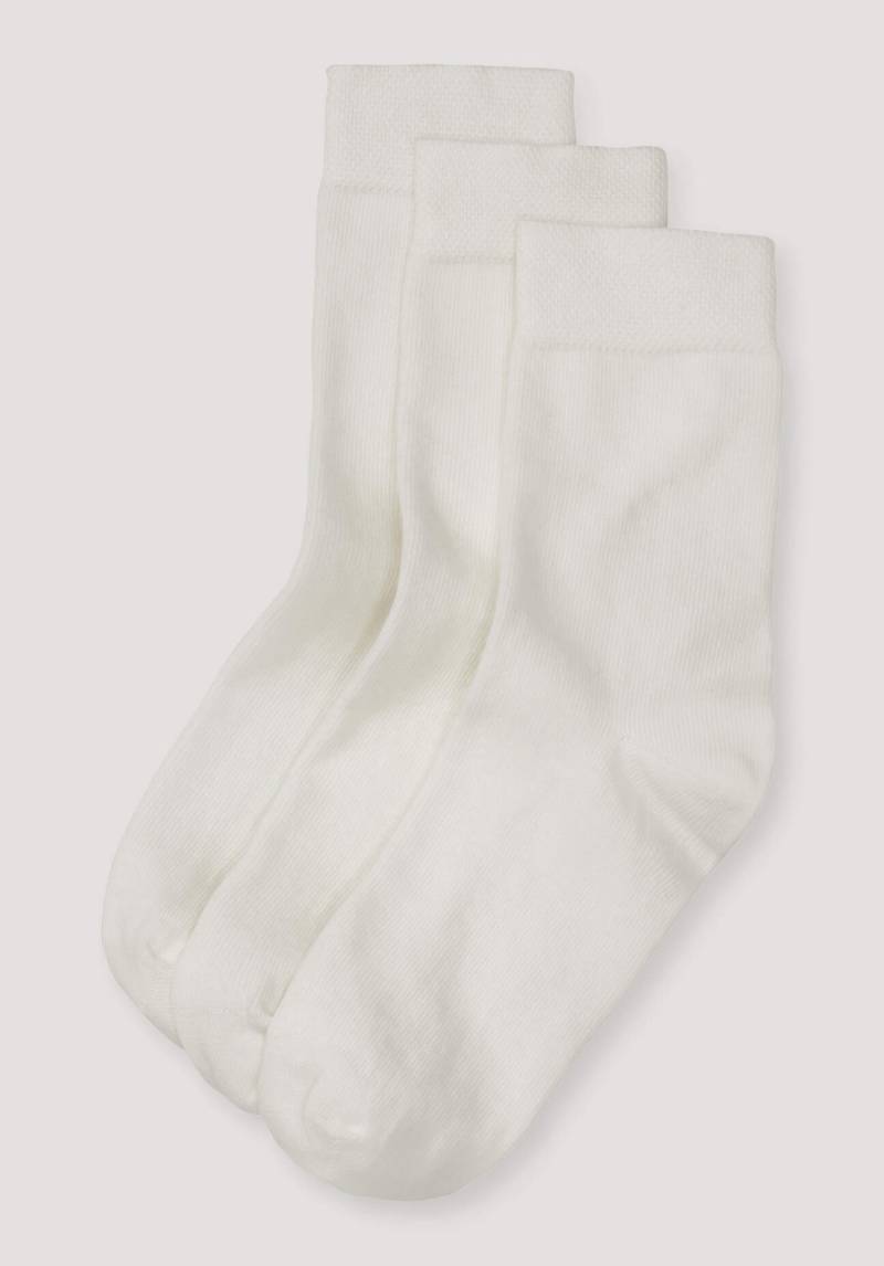 hessnatur Kinder Socken im 3er- Pack aus Bio-Baumwolle - weiß Grösse27-30 von hessnatur