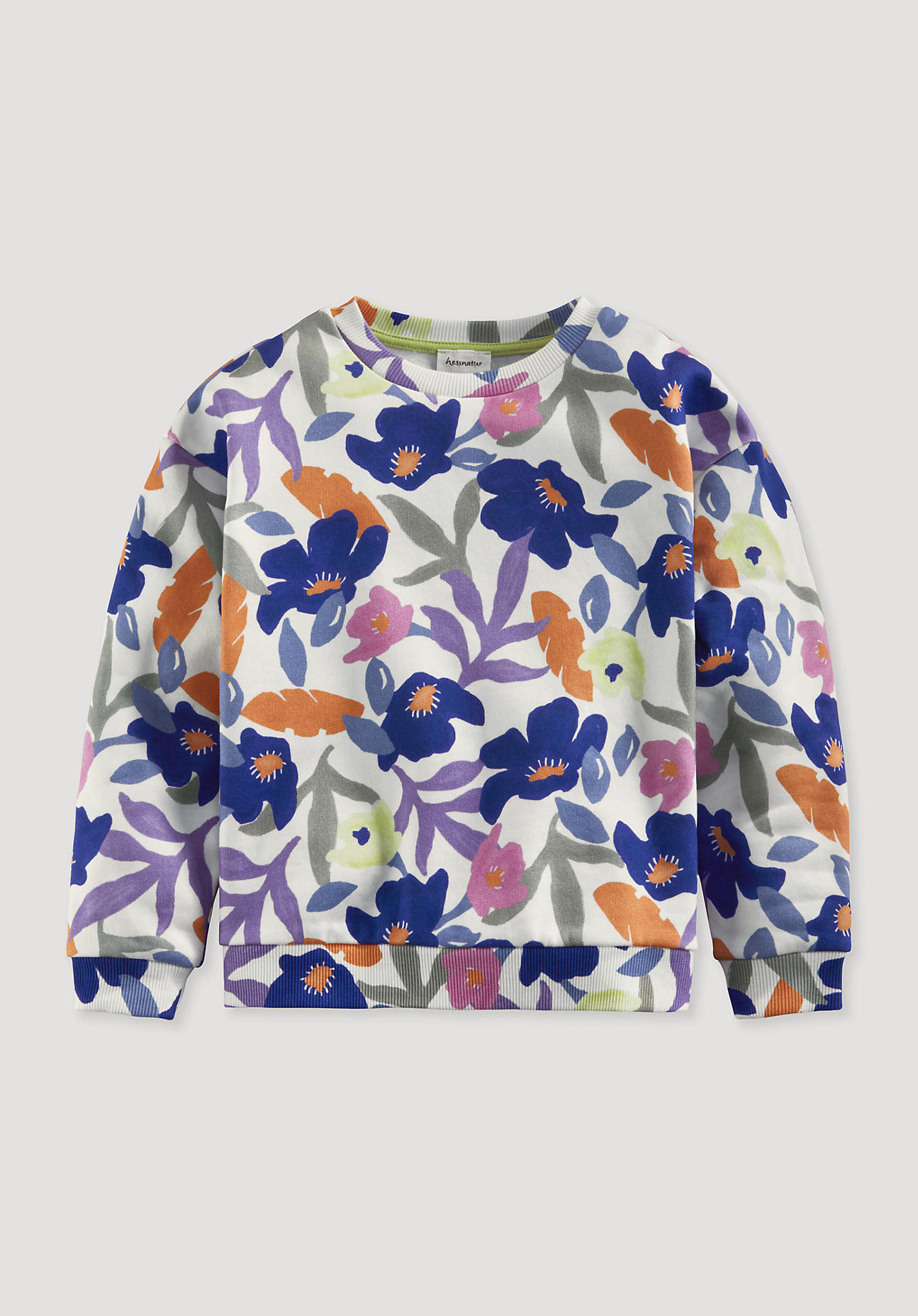 hessnatur Kinder Sweatshirt Regular aus Bio-Baumwolle - blau Grösse134/140 von hessnatur