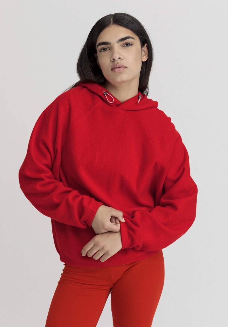 hessnatur Loungewear Fleece Hoodie Oversized ACTIVE COMFORT aus Bio-Baumwolle - rot GrösseS von hessnatur