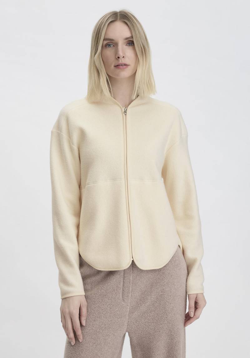 hessnatur Loungewear Fleece Jacke Relaxed ACTIVE LIGHT aus Bio-Baumwolle - naturfarben GrösseL von hessnatur
