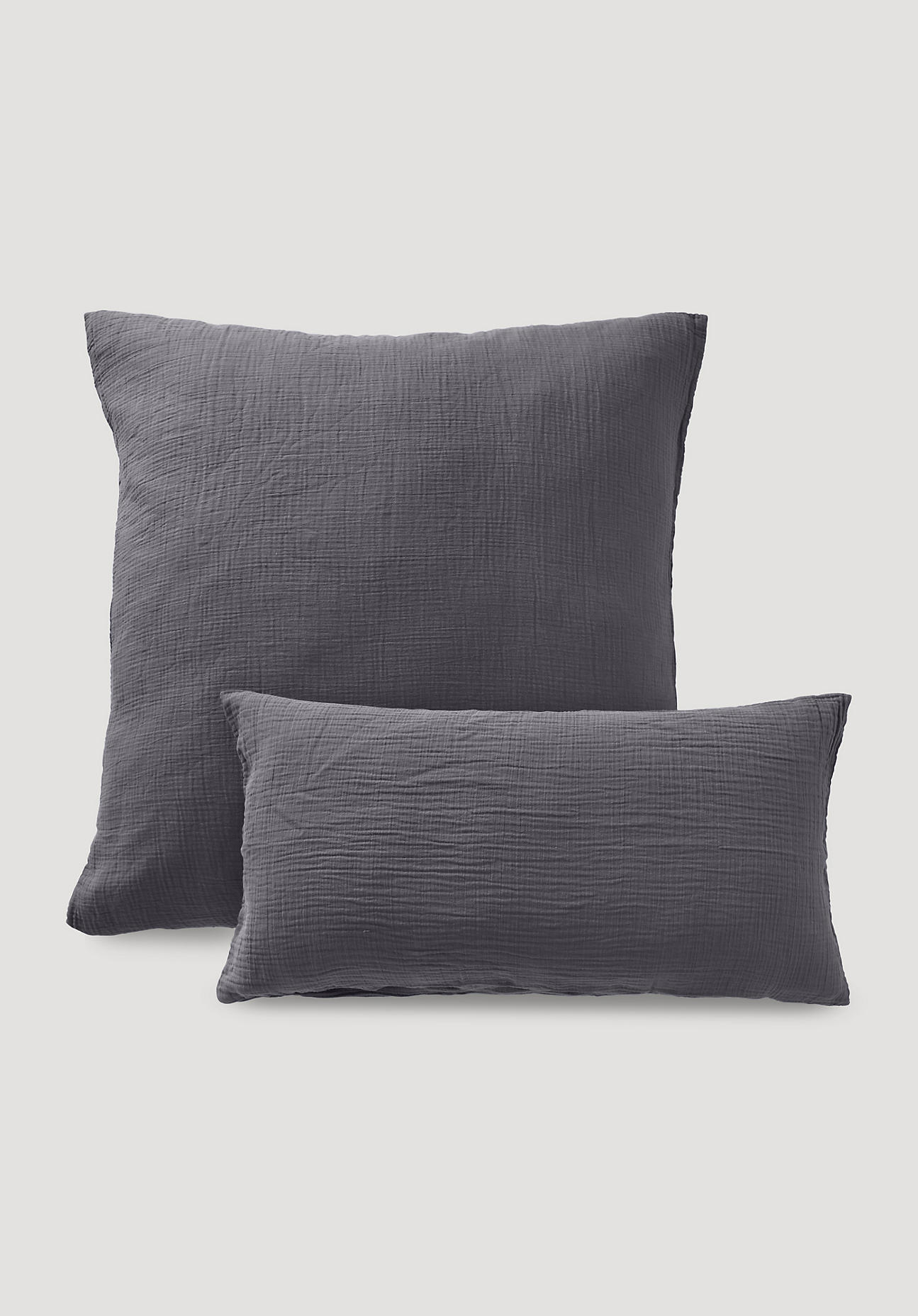 hessnatur Musselin Kissenbezug aus Bio-Baumwolle - grau Grösse80x80 cm hessnatur Musselin Kissenbezug aus Bio-Baumwolle - grau Grösse80x80 cm von hessnatur