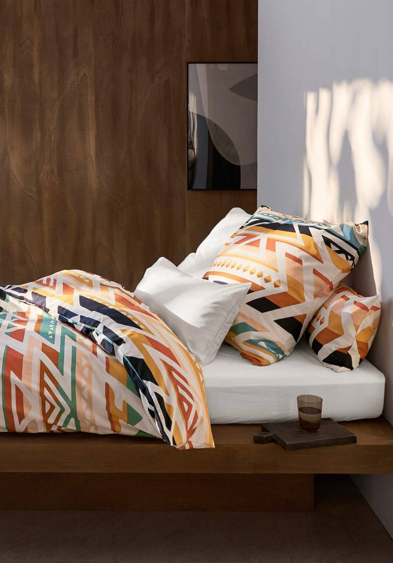hessnatur Renforcé Bettwäsche-Set ANDES aus Bio-Baumwolle - braun Grösse155x220 / 40x80 cm von hessnatur