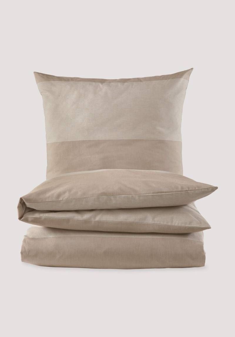 hessnatur Renforcé Bettwäsche-Set RENA aus Bio-Baumwolle - beige Grösse135x200 / 80x80 cm von hessnatur