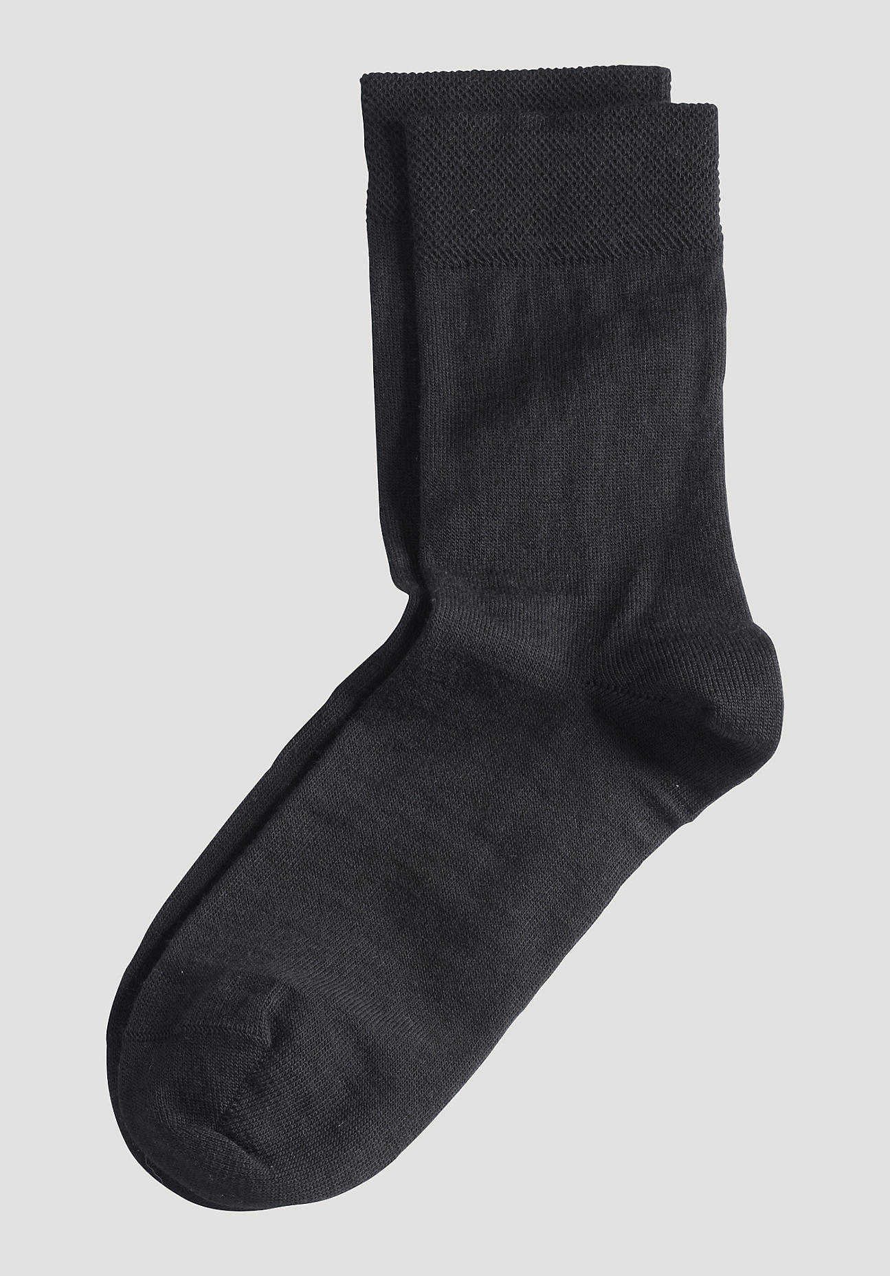 hessnatur Socken aus Schurwolle mit Bio-Baumwolle - schwarz Grösse36/37 von hessnatur