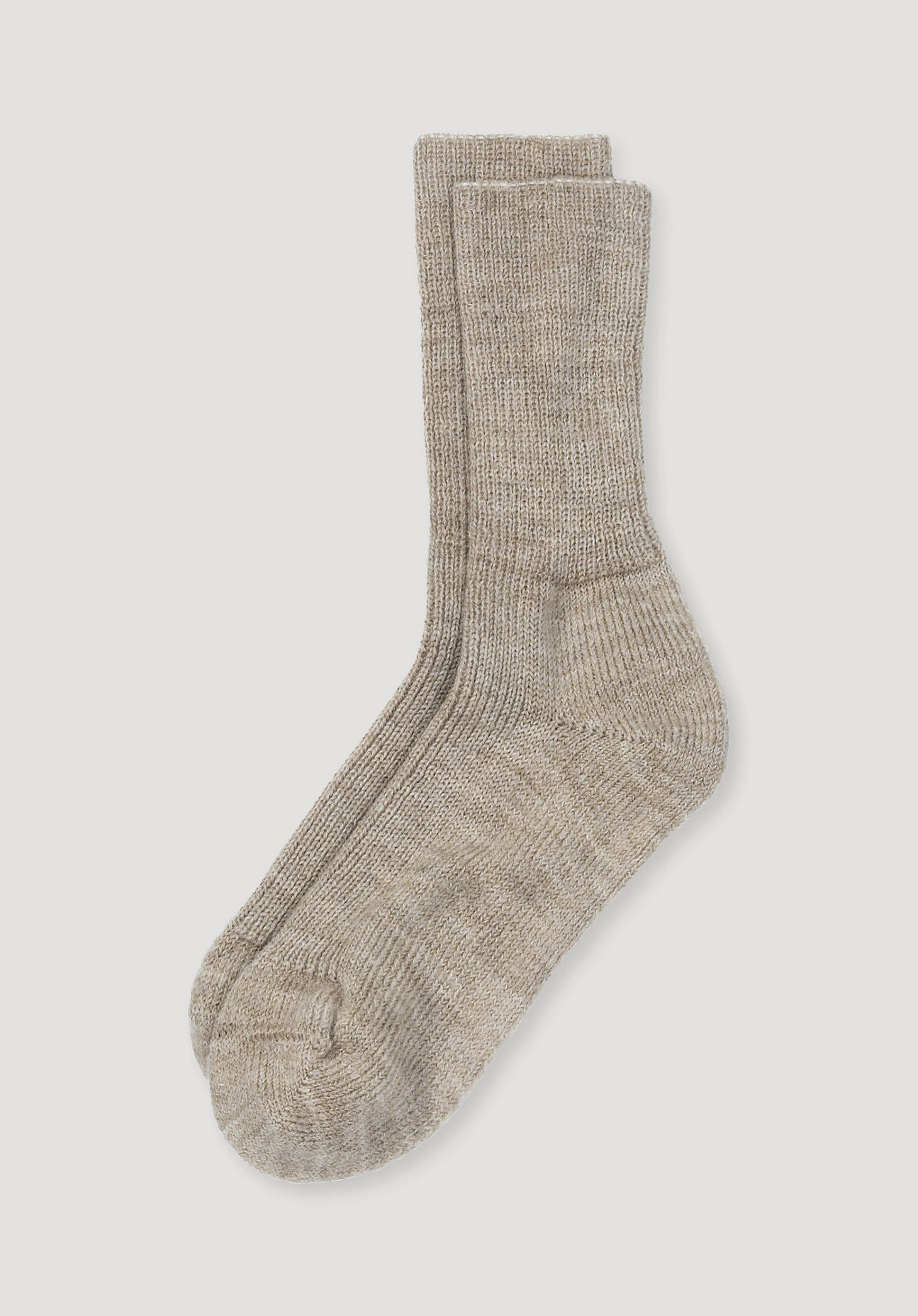 hessnatur Wollsocke aus Bio-Merinowolle - beige Grösse36/37 von hessnatur