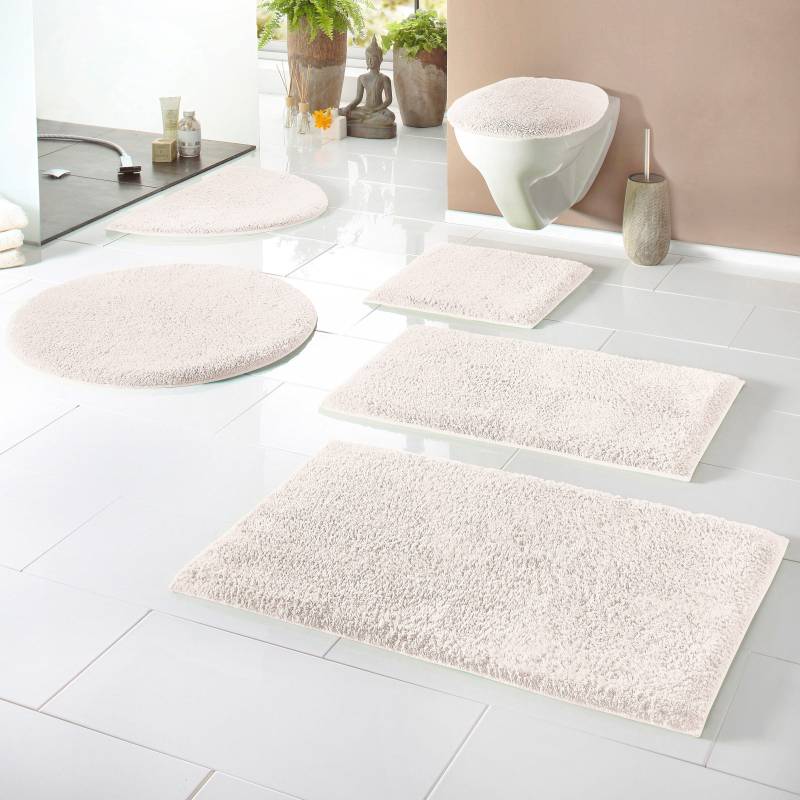 my home Badematte »Maren, Badvorleger, Badezimmer Teppich«, rutschhemmend beschichtet, fussbodenheizungsgeeignet, Bio-Baumwolle, Badteppich, Badematten auch als 3 teiliges Set von My Home