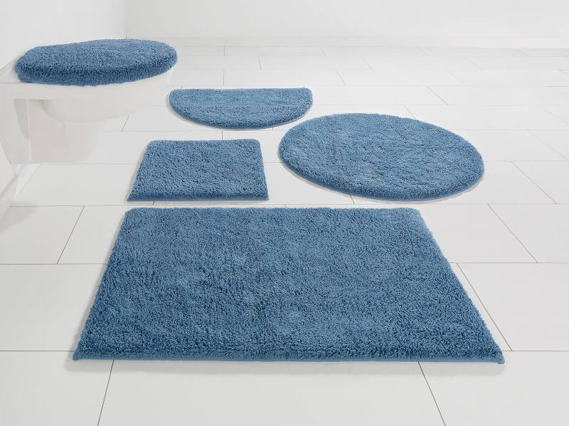 my home Badematte »Maren, Badvorleger, Badezimmer Teppich«, rutschhemmend beschichtet, fussbodenheizungsgeeignet, Bio-Baumwolle, Badteppich, Badematten auch als 3 teiliges Set von My Home