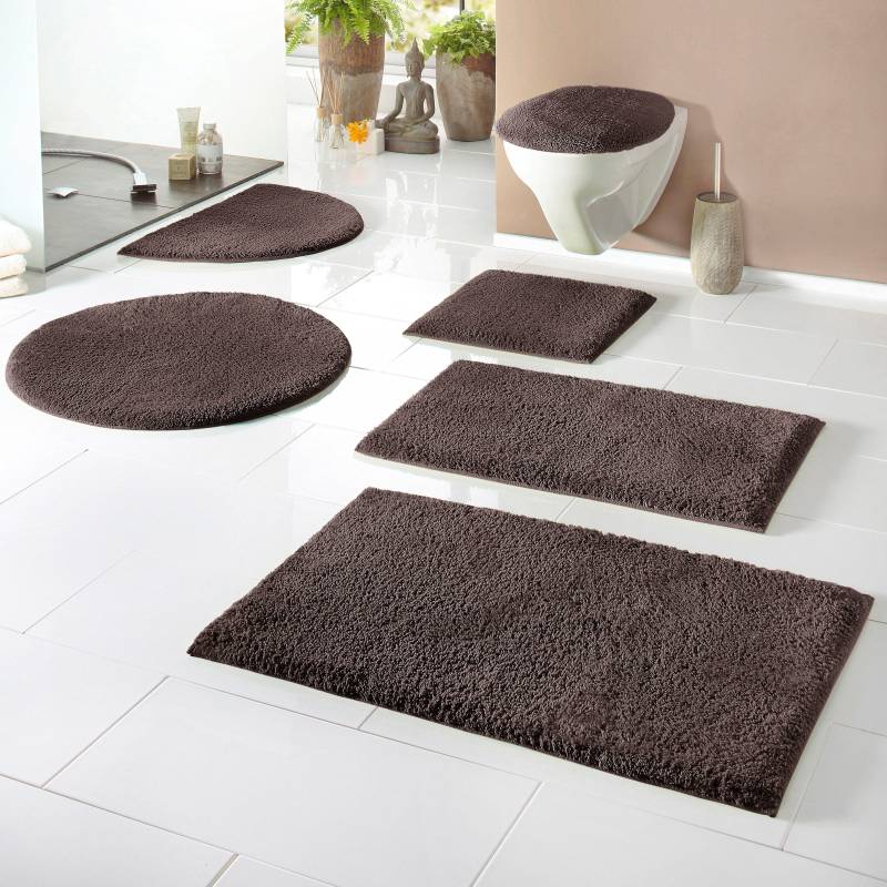 my home Badematte »Maren, Badvorleger, Badezimmer Teppich«, rutschhemmend beschichtet, fussbodenheizungsgeeignet, Bio-Baumwolle, Badteppich, Badematten auch als 3 teiliges Set von My Home