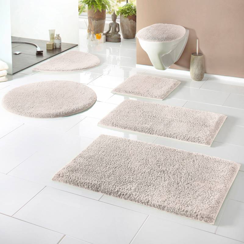 my home Badematte »Maren, Badvorleger, Badezimmer Teppich«, rutschhemmend beschichtet, fussbodenheizungsgeeignet, Bio-Baumwolle, Badteppich, Badematten auch als 3 teiliges Set von My Home