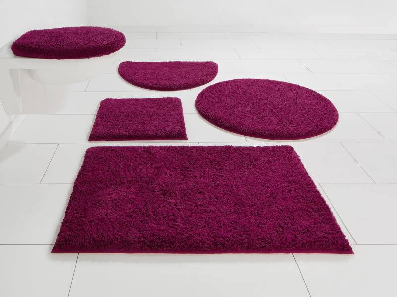 my home Badematte »Maren, Badvorleger, Badezimmer Teppich«, rutschhemmend beschichtet, fussbodenheizungsgeeignet, Bio-Baumwolle, Badteppich, Badematten auch als 3 teiliges Set von My Home
