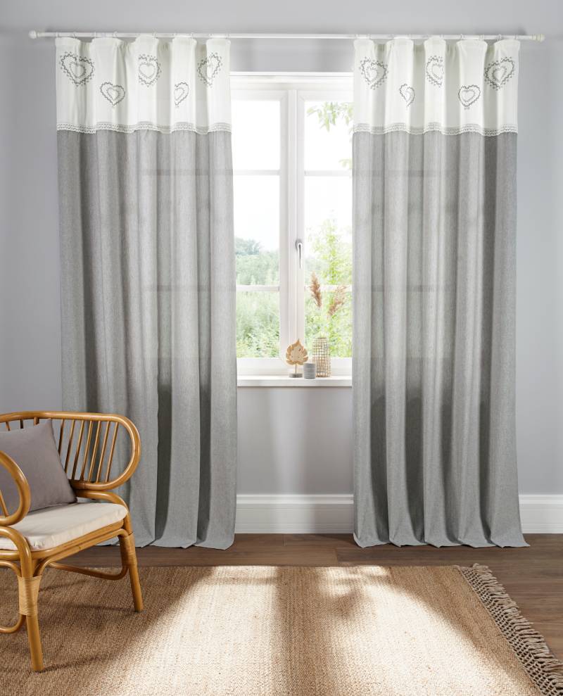 my home Gardine »Louis«, (1 St.), halbtransparent, aus Bio-Baumwolle, einseitig bedruckt von My Home