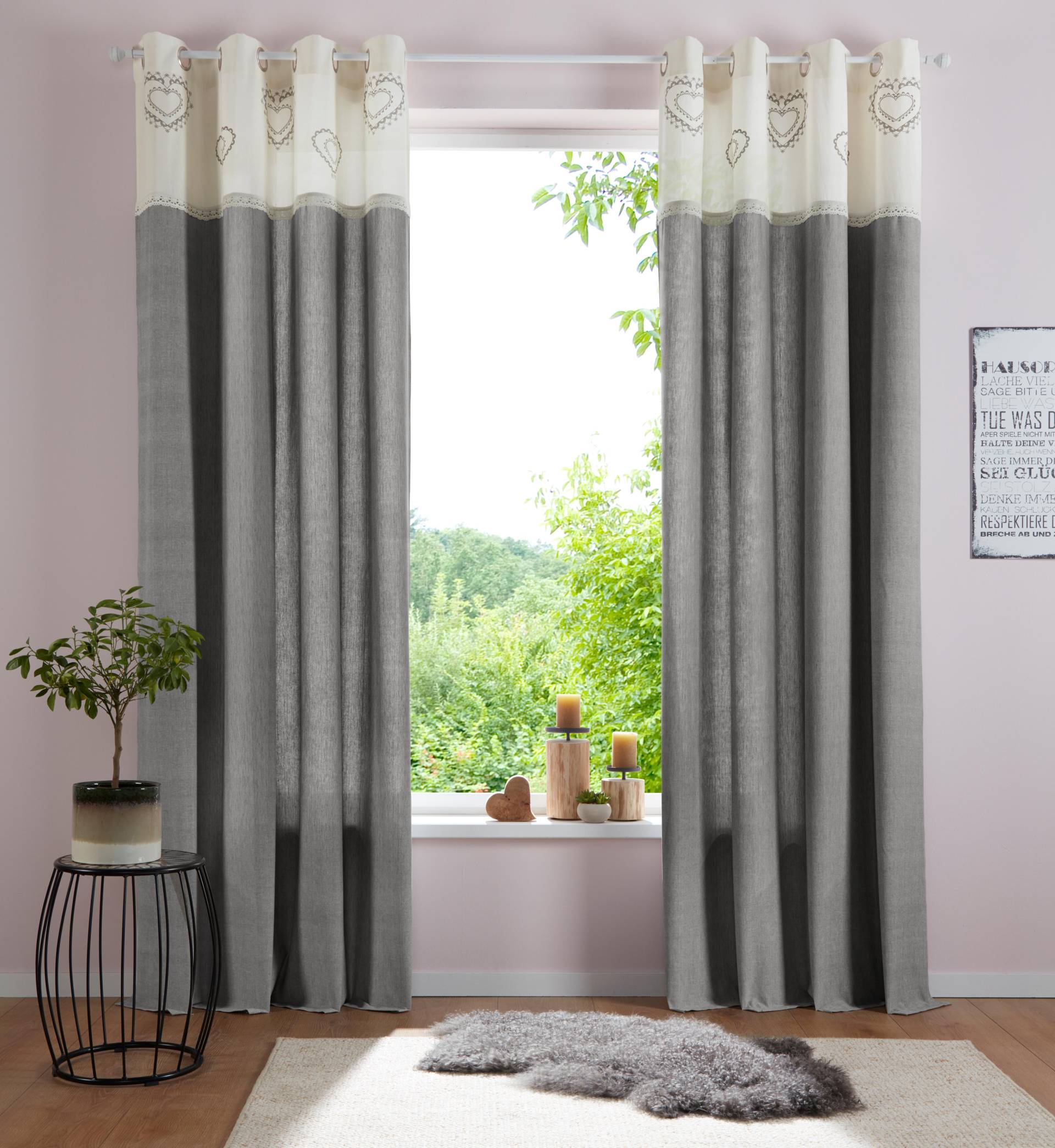 my home Gardine »Louis«, (1 St.), halbtransparent, aus Bio-Baumwolle, einseitig bedruckt my home Gardine »Louis«, (1 St.), halbtransparent, aus Bio-Baumwolle, einseitig bedruckt von My Home