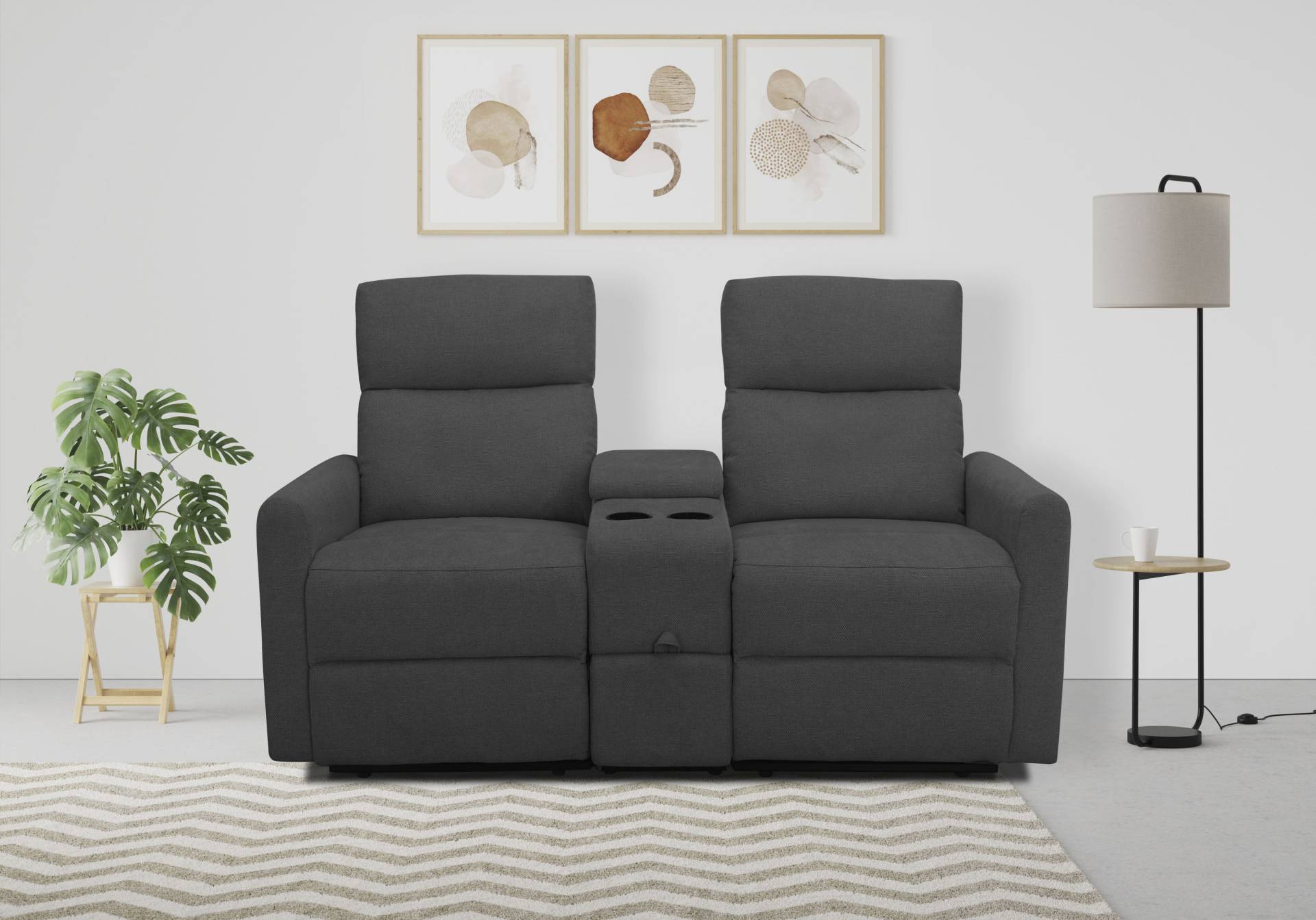 Home affaire 2-Sitzer »Daoulas, 2er-Kinosofa, TV-Sessel, Multimedia-Sofa«, Kinosofa mit Relaxfunktion, Getränkehalter und Stauraum von home affaire