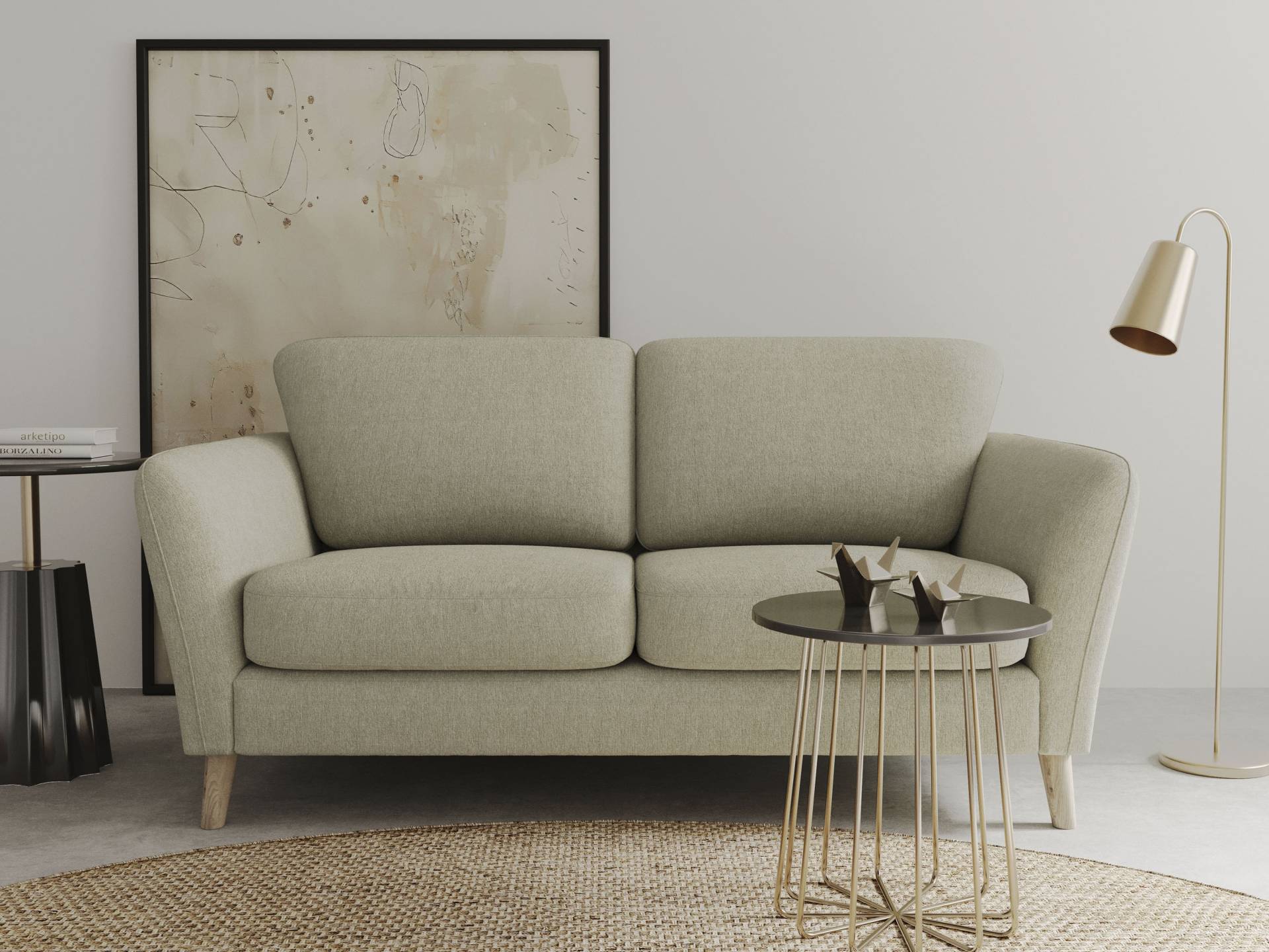 Home affaire 2-Sitzer »MARSEILLE Sofa 170 cm«, mit Massivholzbeinen aus Eiche, verschiedene Bezüge und Farbvarianten von home affaire