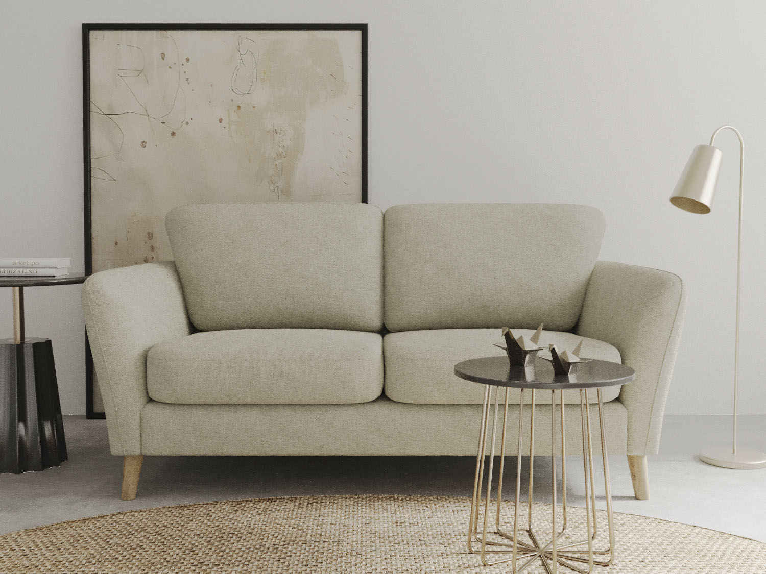 Home affaire 2-Sitzer »MARSEILLE Sofa 170 cm«, mit Massivholzbeinen aus Eiche, verschiedene Bezüge und Farbvarianten von home affaire