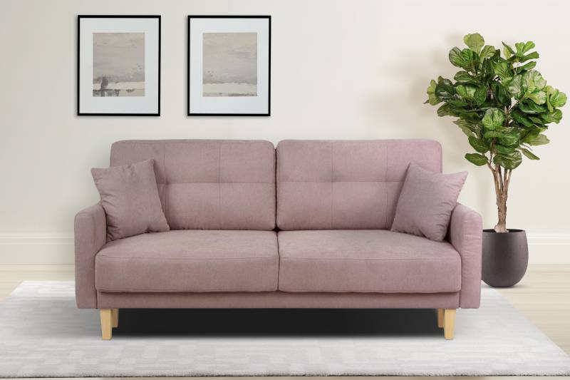 Home affaire 2-Sitzer »TRIPLO mit Wellenunterfederung, Masse B/T/H: 165/100/89 cm«, Sofa mit Steppung im Rückenbereich, incl. Rückenkissen und Zierkissen von home affaire