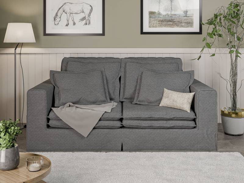 Home affaire 3-Sitzer »ALISSAS BIS mit vielen Kissen, Biesen an den Kissen,«, Hussen-Optik, kleine Taschen an der Seite zum Verstauen von home affaire