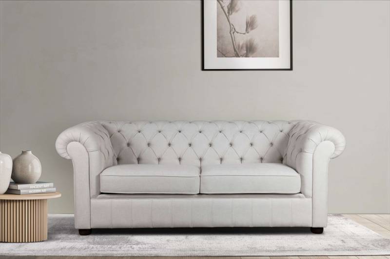 Home affaire 3-Sitzer »CHARENTE, optionale Schlafsofa, Chesterfield-Sofa, Bettfunktion«, mit edler Knopfheftung und typischen Armlehnen, B/T/H 198/89/74 cm von home affaire