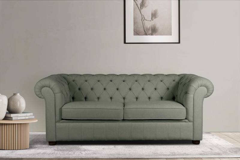 Home affaire 3-Sitzer »CHARENTE, optionale Schlafsofa, Chesterfield-Sofa, Bettfunktion«, mit edler Knopfheftung und typischen Armlehnen, B/T/H 198/89/74 cm von home affaire