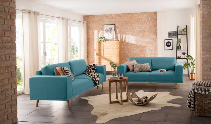 Home affaire 3-Sitzer »Lasse«, im scandinavischem Stil mit Holzfüssen von home affaire