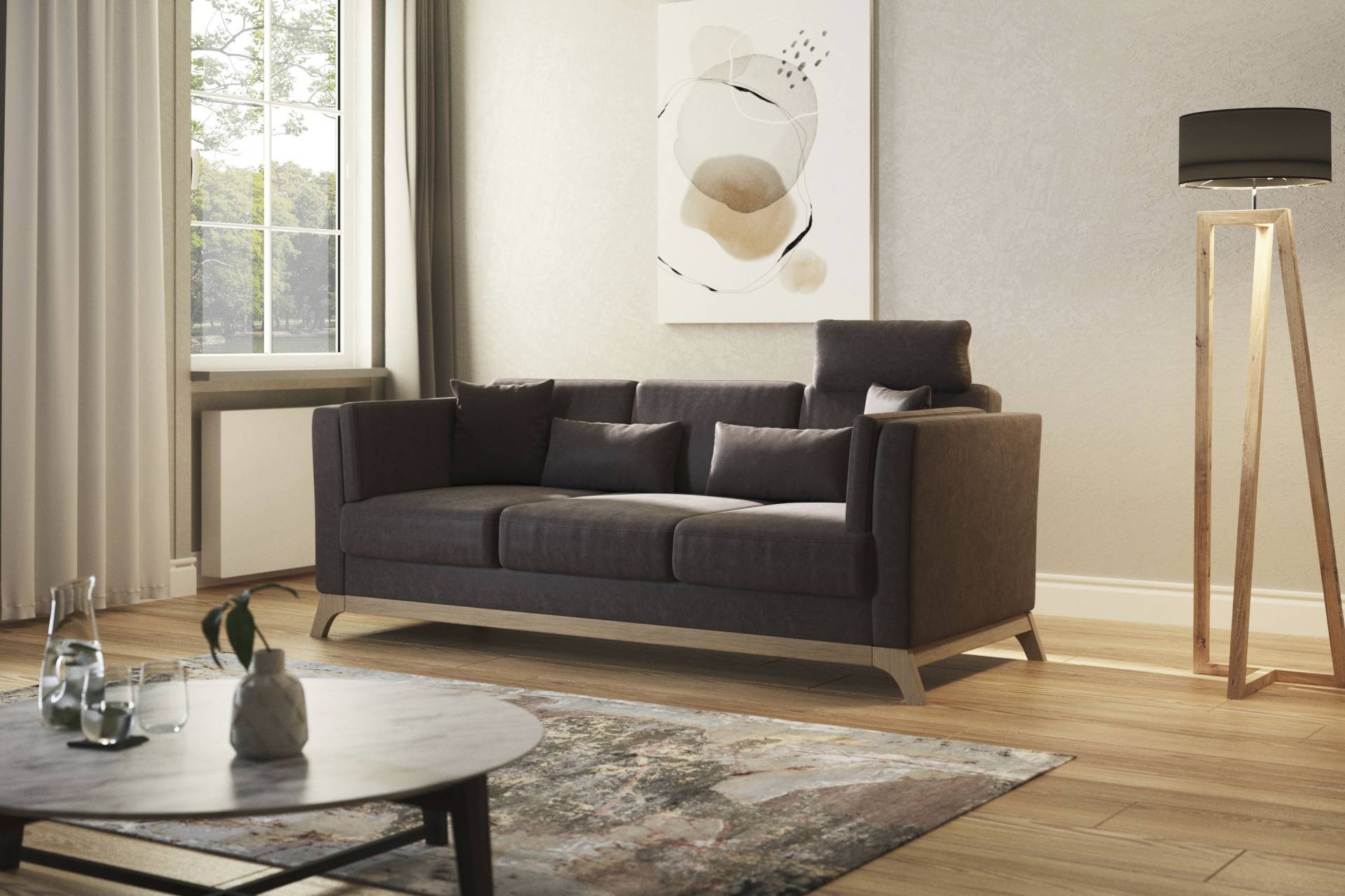Home affaire 3-Sitzer »Viva«, mit Holzrahmen aus Buche von home affaire