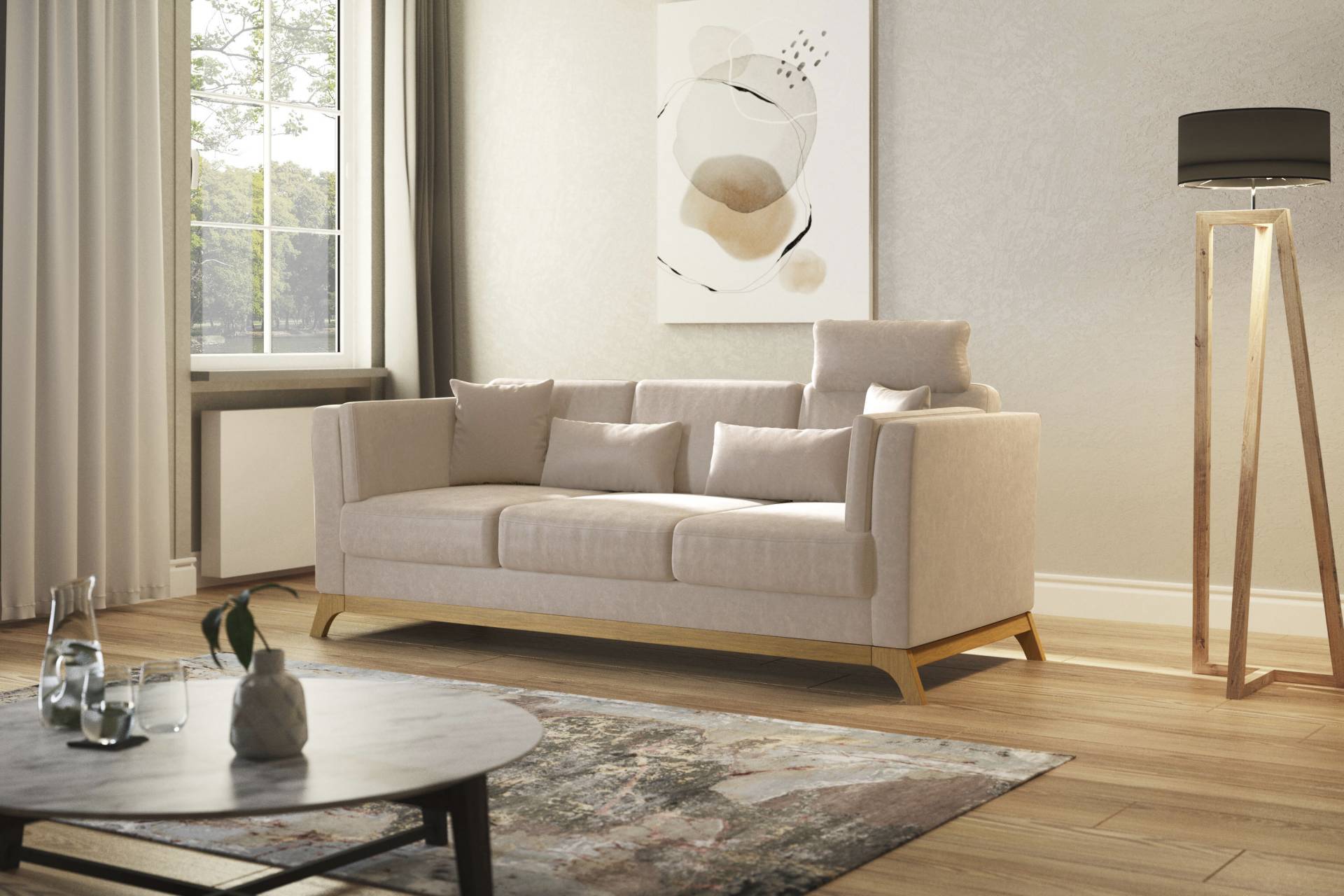 Home affaire 3-Sitzer »Viva«, mit Holzrahmen aus Eiche von home affaire