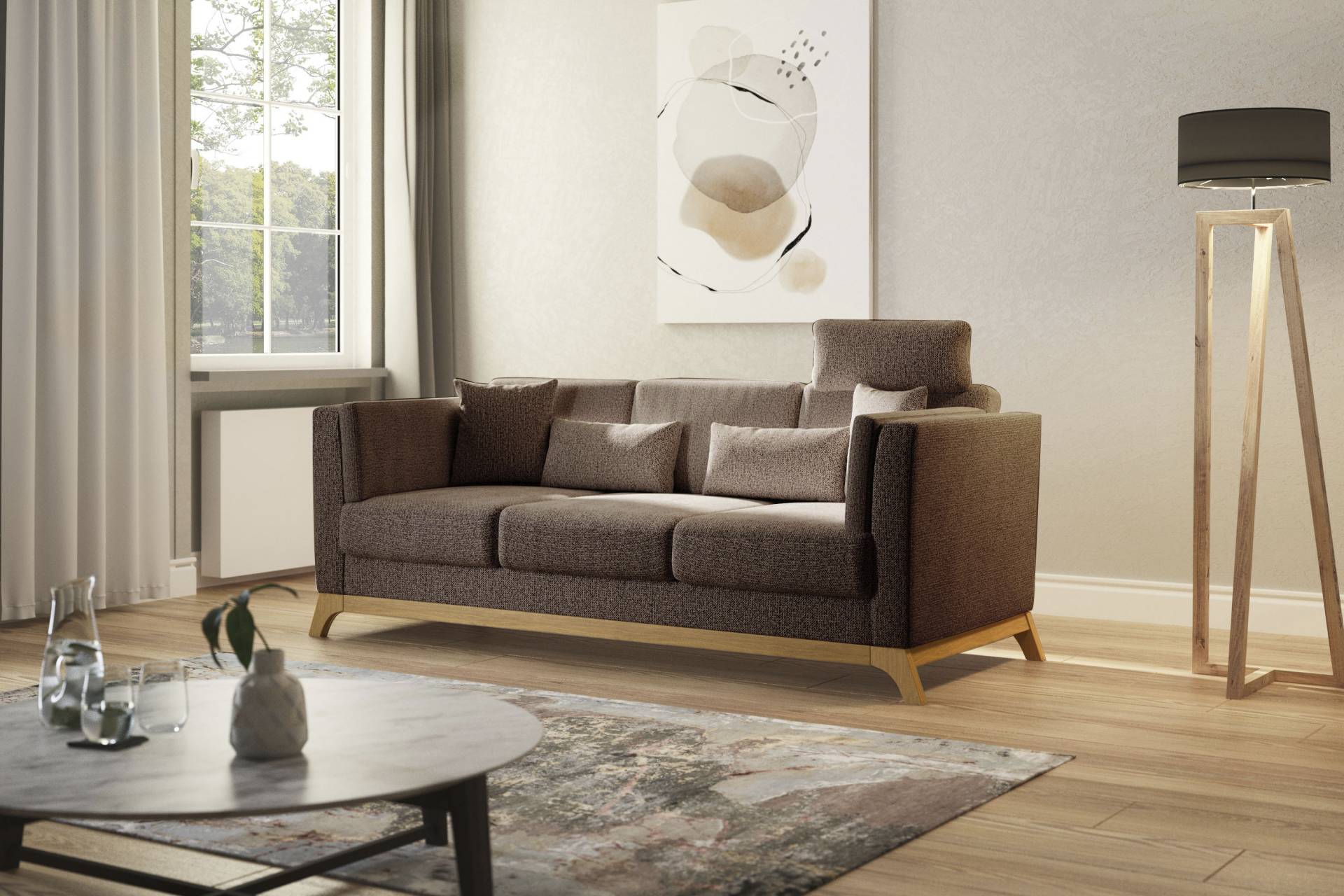Home affaire 3-Sitzer »Viva«, mit Holzrahmen aus Eiche von home affaire