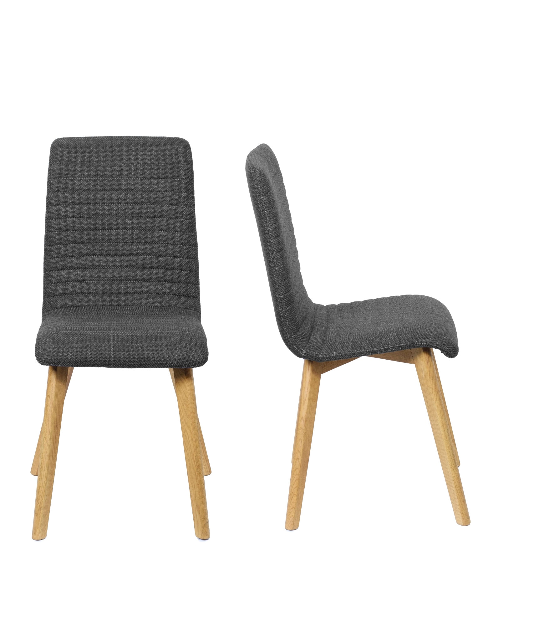 Home affaire 4-Fussstuhl »Arosa Esszimmerstuhl, Polsterstuhl, Küchenstuhl, Speisestuhl, Essstuhl«, (Set), 2 St., Chenille, 2er-Set, Beine aus Massivholz Eiche oder Buche, mit gestepptem Stoff von home affaire