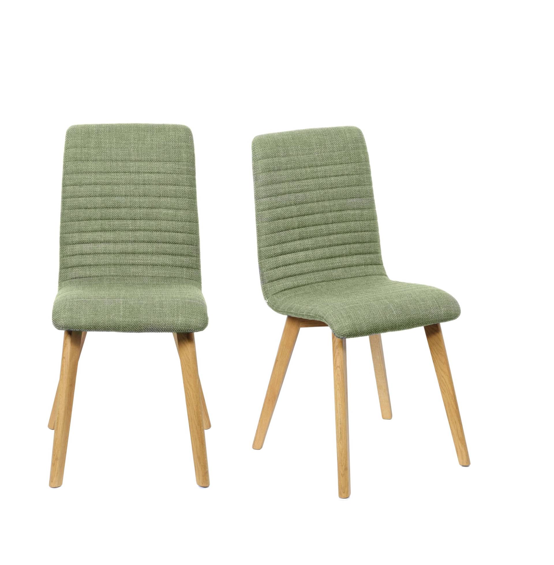 Home affaire 4-Fussstuhl »Arosa Esszimmerstuhl, Polsterstuhl, Küchenstuhl, Speisestuhl, Essstuhl«, (Set), 2 St., Chenille, 2er-Set, Beine aus Massivholz Eiche oder Buche, mit gestepptem Stoff von home affaire