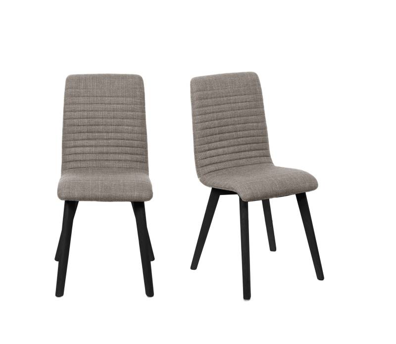 Home affaire 4-Fussstuhl »Arosa Esszimmerstuhl, Polsterstuhl, Küchenstuhl, Speisestuhl, Essstuhl«, (Set), 2 St., Chenille, 2er-Set, Beine aus Massivholz Eiche oder Buche, mit gestepptem Stoff von home affaire