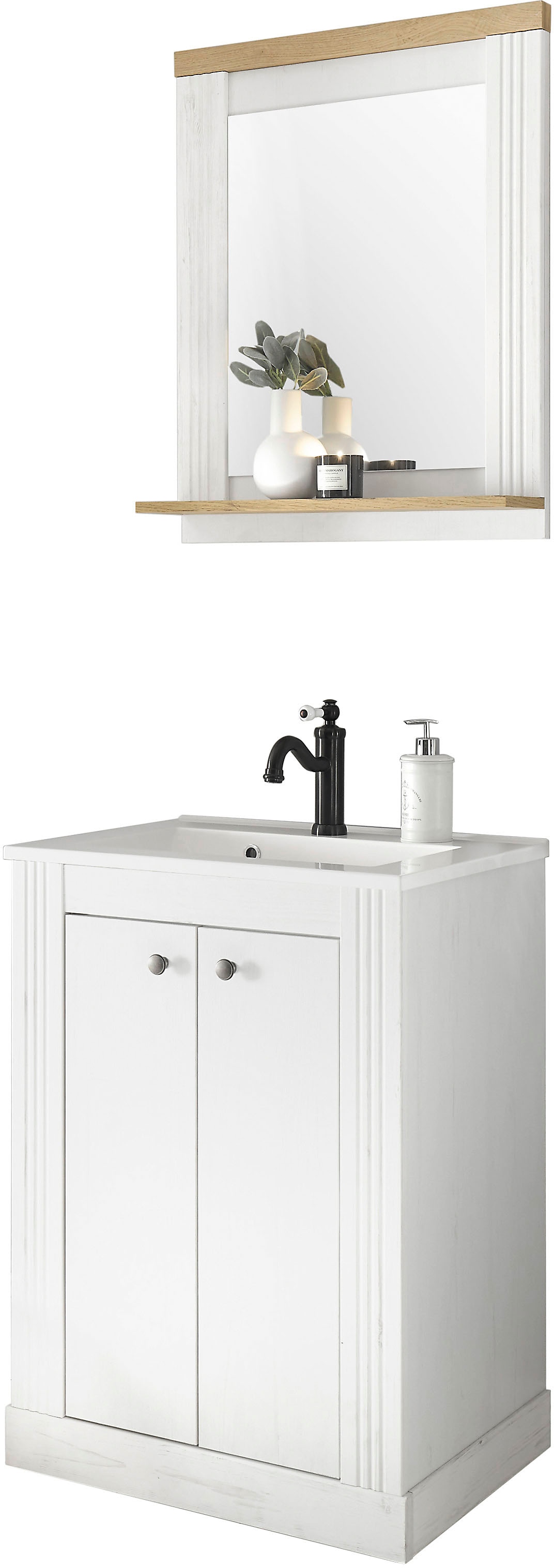 Home affaire Badmöbel-Set »WESTMINSTER«, (2 St.), im romantischen Landhausstil von home affaire