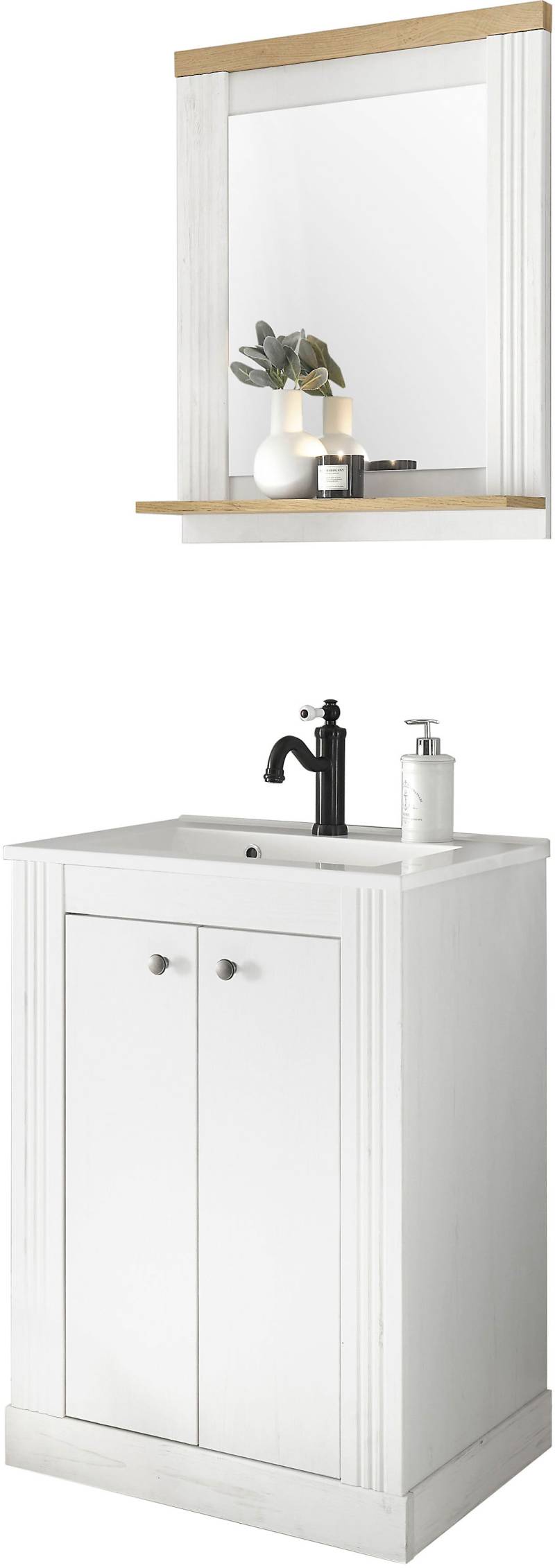 Home affaire Badmöbel-Set »WESTMINSTER«, (2 St.), im romantischen Landhausstil von home affaire