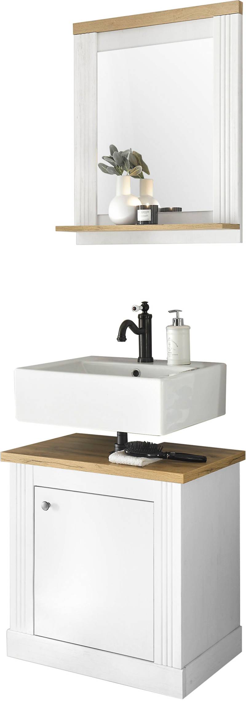 Home affaire Badmöbel-Set »WESTMINSTER«, (2 St.), im romantischen Landhausstil von home affaire