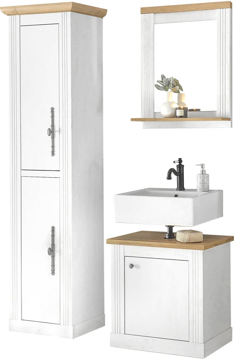 Home affaire Badmöbel-Set »WESTMINSTER«, (3 St.), im romantischen Landhausstil von home affaire