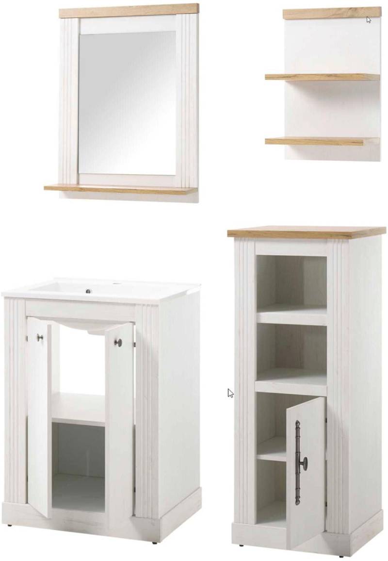 Home affaire Badmöbel-Set »WESTMINSTER«, (4 St.), im romantischen Landhausstil von home affaire