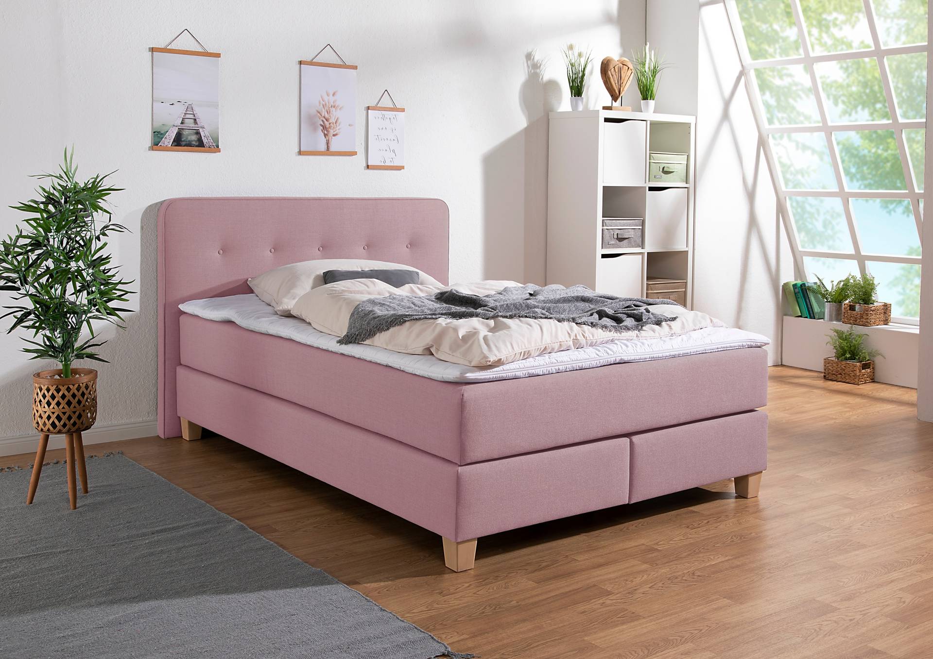 Home affaire Boxspringbett »Fargo«, inkl. Topper, in 3 Matratzenarten, viele Farben, in 6 Breiten von home affaire