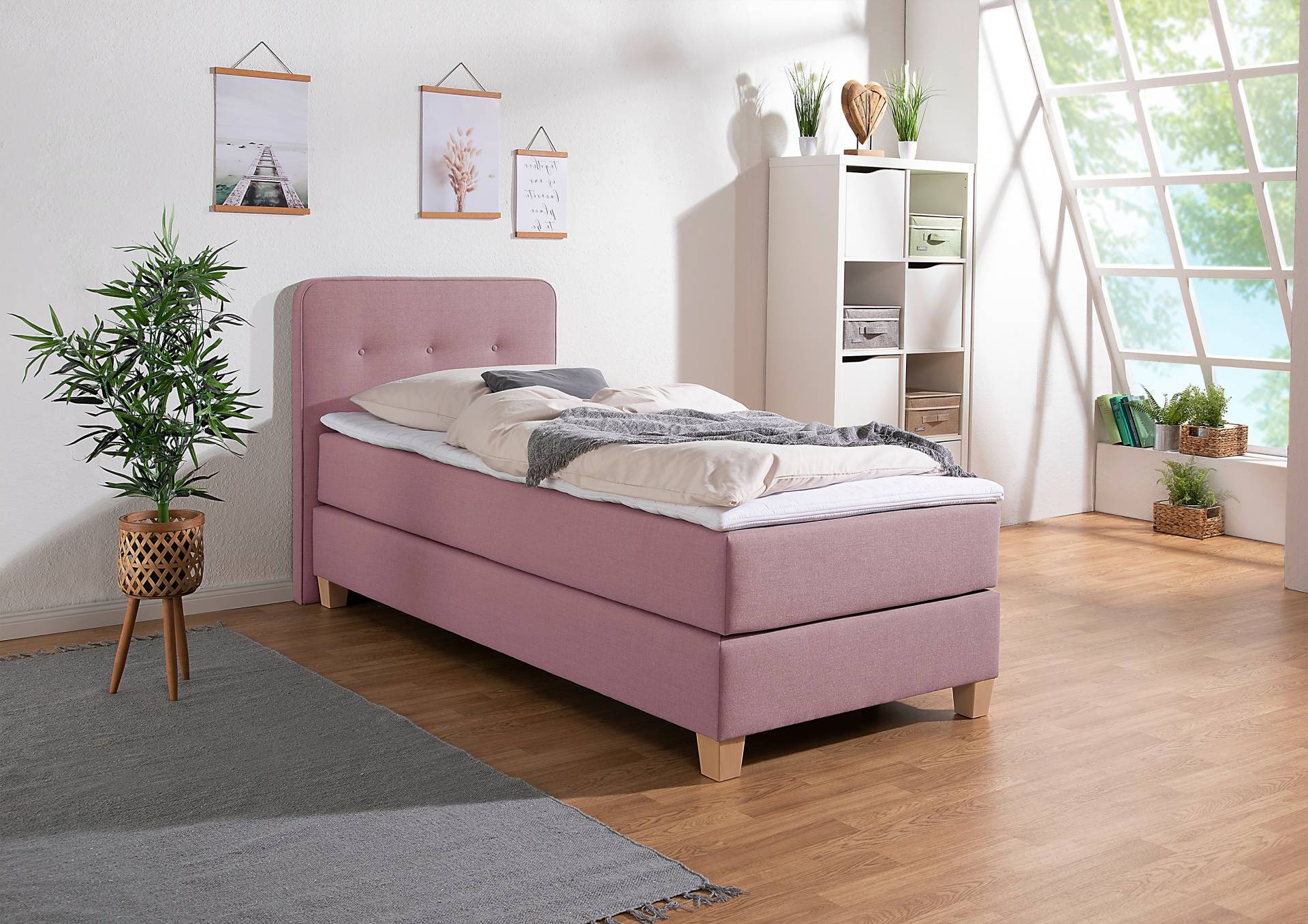 Home affaire Boxspringbett »Fargo«, inkl. Topper, in 3 Matratzenarten, viele Farben, in 6 Breiten von home affaire