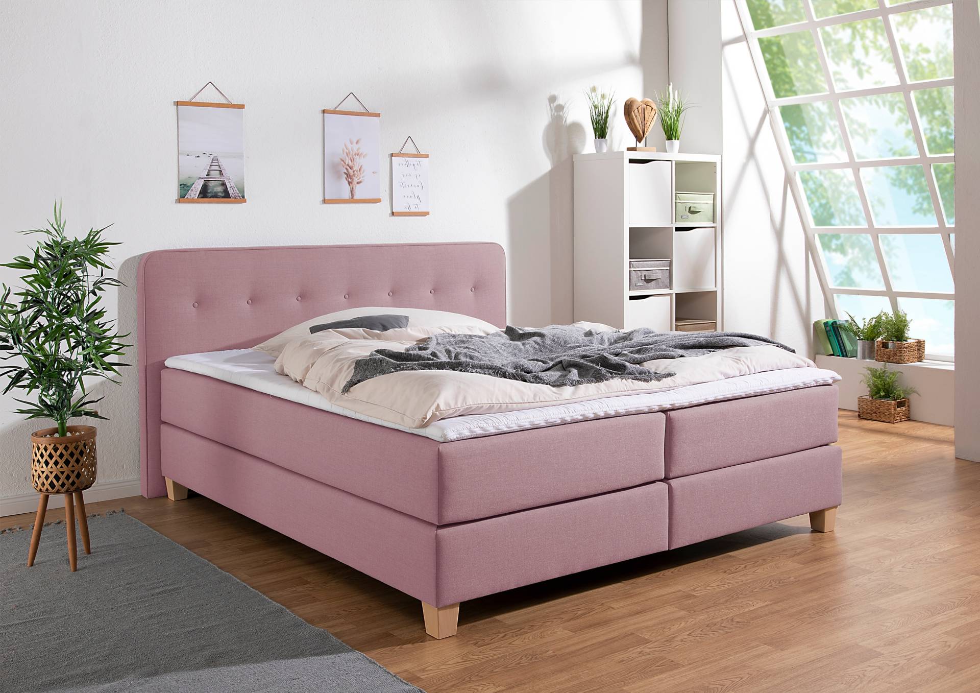 Home affaire Boxspringbett »Fargo«, inkl. Topper, in 3 Matratzenarten, viele Farben, in 6 Breiten von home affaire