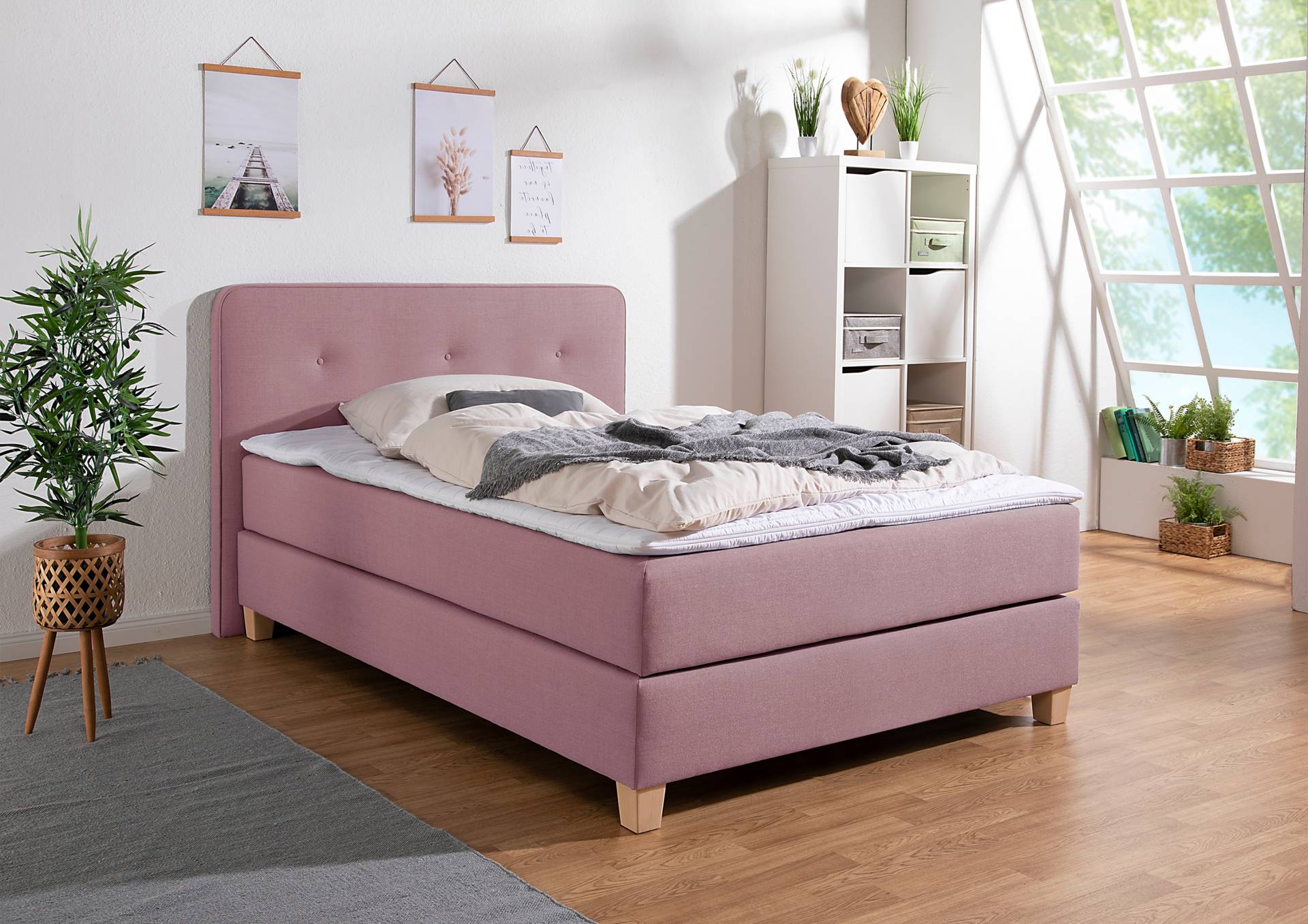 Home affaire Boxspringbett »Fargo«, inkl. Topper, in 3 Matratzenarten, viele Farben, in 6 Breiten von home affaire