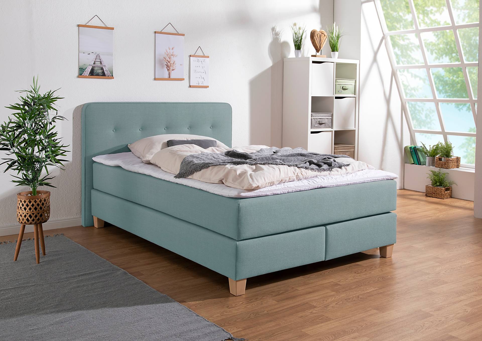 Home affaire Boxspringbett »Fargo«, inkl. Topper, in 3 Matratzenarten, viele Farben, in 6 Breiten von home affaire