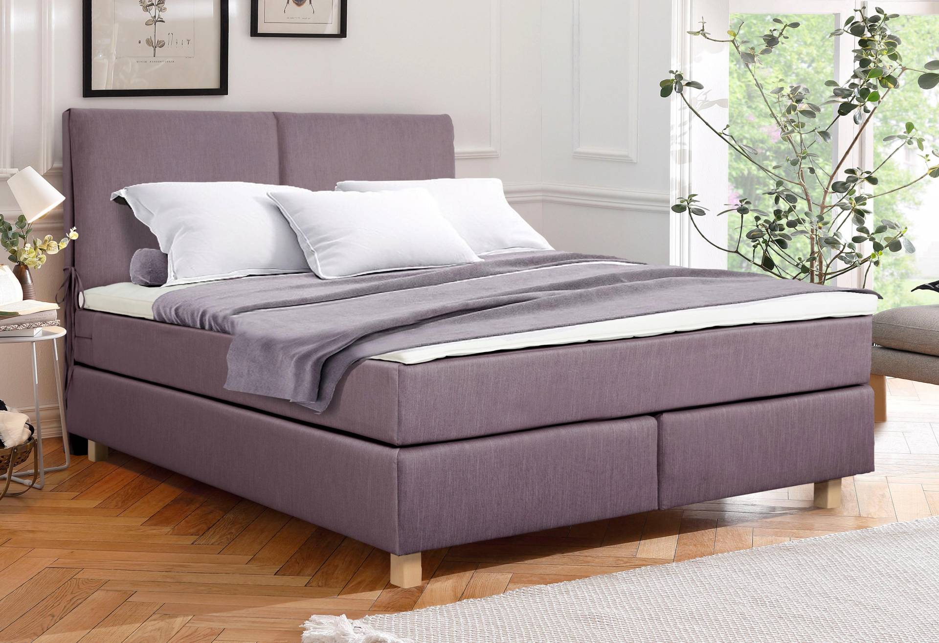 Home affaire Boxspringbett »Nele«, inkl. Topper im schlichtem Design von home affaire