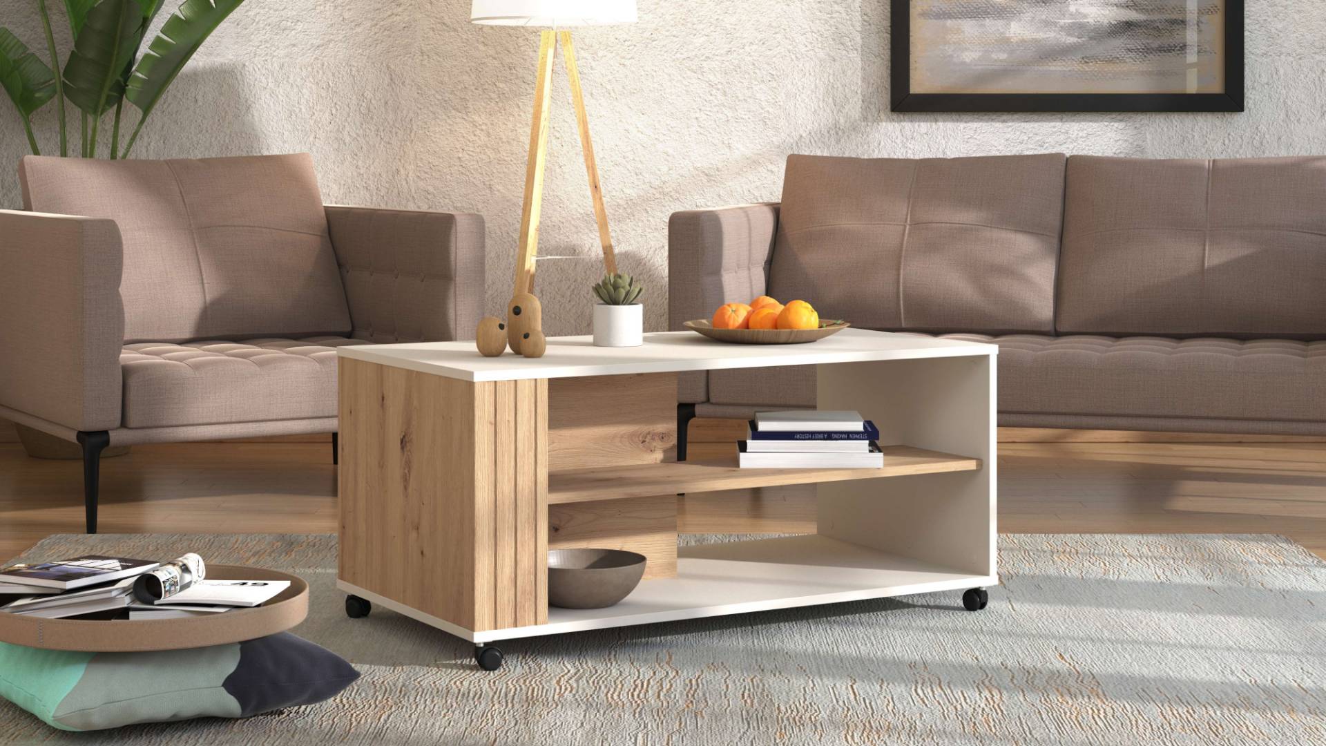 Home affaire Couchtisch »Belfort Kaffetisch 100 cm, Stilvolles und zeitloses Design«, mit rollen, mit zwei Ablageböden, in trendigen Farbkombination Home affaire Couchtisch »Belfort Kaffetisch 100 cm, Stilvolles und zeitloses Design«, mit rollen, mit zwei Ablageböden, in trendigen Farbkombination von home affaire